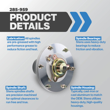 Stens 285-959 Spindle Assembly for Grasshopper 623763