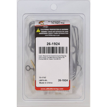 All Balls Carburetor Rebuild Kit 26-1924 for Arctic Cat 600 Sno Pro Racer 08