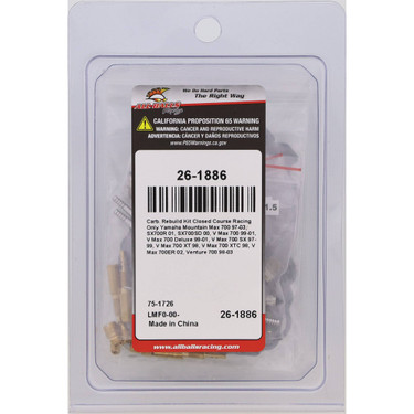 All Balls Carburetor Rebuild Kit 26-1886 for Arctic Cat Jag 4000 1986-1988