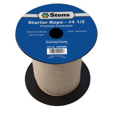 Diamond Braid Starter Rope 9/64" Dia., 100' Len., 4 1/2 Size Chainsaws 145-608