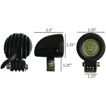 12V Single Tiger Lights LED Flood Beam 0.8 Amps, 10W, Flood Off-Road Light TL906F