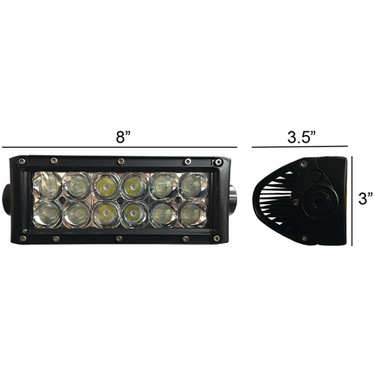 Tiger Lights 12V 8" Double Row LED Light Bar 3 Amps, Flood Off-Road Light TLB400C