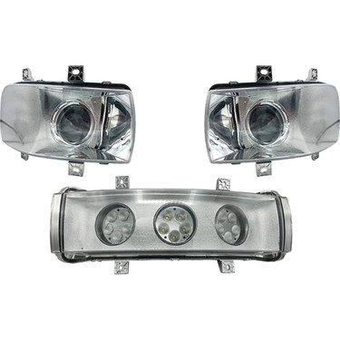 12V LED Headlight Kit Flood/Spot Combo Off-Road Light CaseKit-11