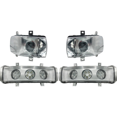 12V LED Headlight Kit Flood/Spot Combo Off-Road Light CaseKit-13