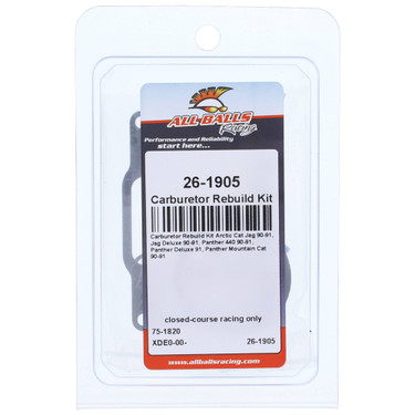 All Balls Carburetor Rebuild Kit for Arctic Cat Jag 340 91, Jag 440 90 91