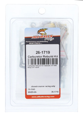 All Balls Carburetor Rebuild Kit 26-1719 for Kawasaki ZX 11 Ninja