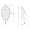 LED Oval Light w Swivel Mount For Kubota 3J030-13560, 3J030-13570; TL5170