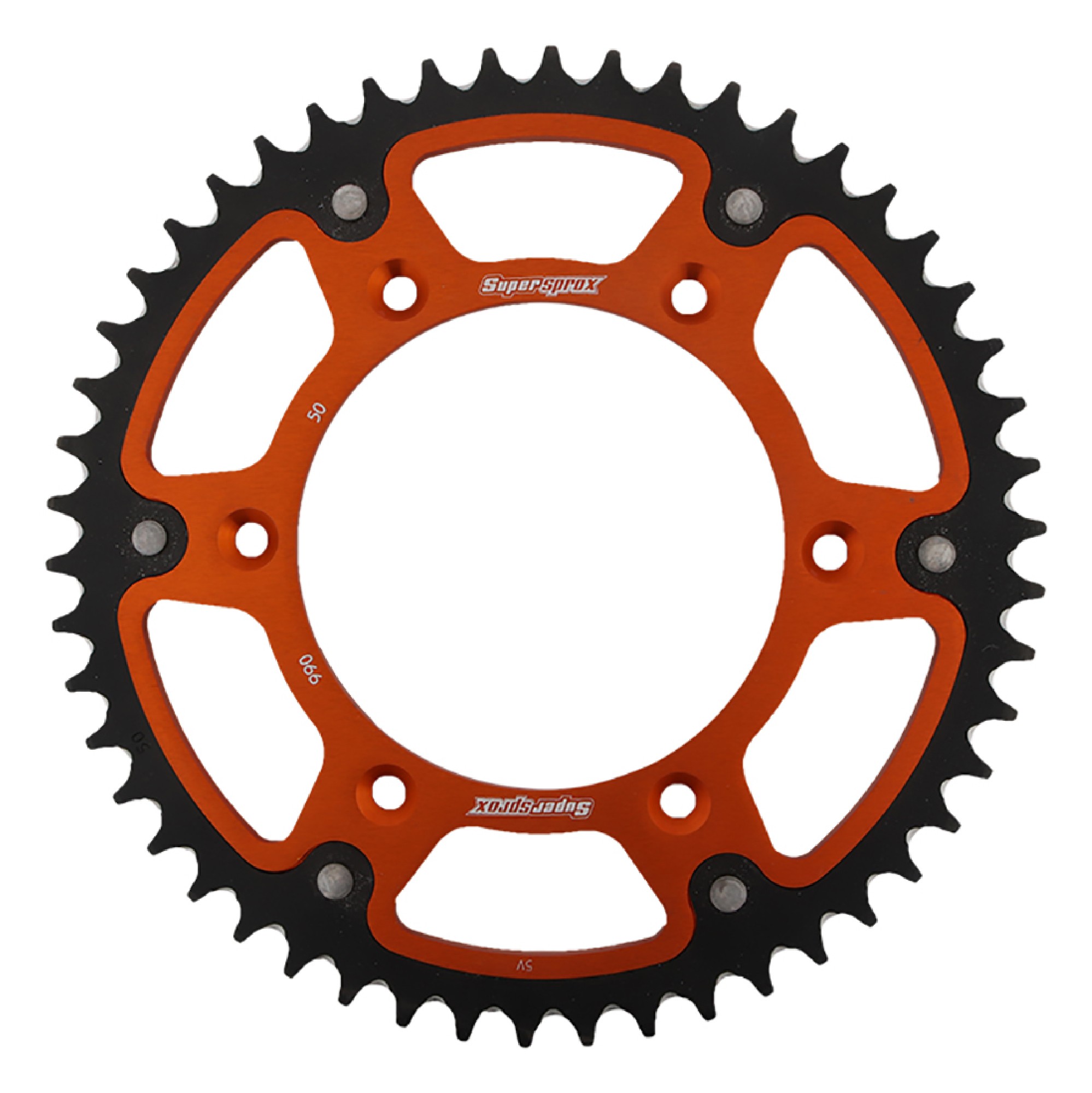Supersprox - Steel & Aluminum Orange Stealth sprocket, 50T, Chain