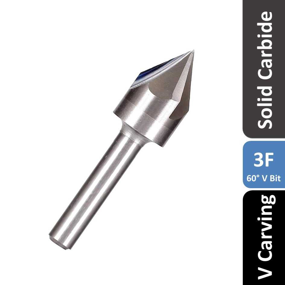 V Bit 3 Flute Router Bit for Engraving - Adam's Bits
