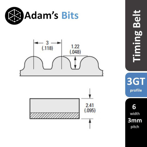 3GT / GT3 Rubber Timing Belt for CNC Machines