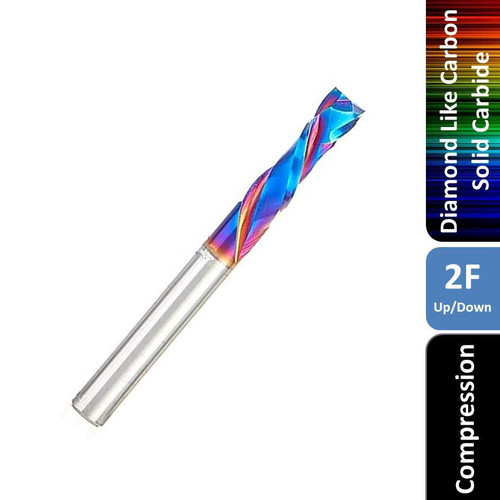 2 Flute COMPRESSION Diamond Like Carbon DLC Carbide End Mill