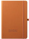 orange journal with logo cover