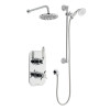 Klassique Option 3 Shower Thermostatic Concealed Shower with Adjustable Slide Rail Kit and Overhead Drencher