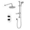 Logik Option 3 Shower Thermostatic Concealed Shower with Adjustable Slide Rail Kit and Overhead Drencher 