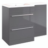 Matrix 2 Drawer L-Shaped Furniture Pack 1100mm Grey Gloss 