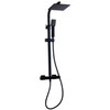 Nero Option 1 Square Thermostatic Exposed Bar Shower with ultra slim Overhead Drencher and Sliding Handset  Nero Option 1 Square Thermostatic Exposed Bar Shower with ultra slim Overhead Drencher and Sliding Handset