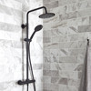 Nero Option 1 Round Thermostatic Exposed Bar Shower with ultra slim Overhead Drencher and Sliding Handset