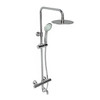 Plan Option 11 Thermostatic Exposed Bar Shower with Overhead Drencher, Sliding Handset and Bath Filler Spout 