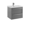 Purity Wall Hung 2 Drawer Unit & Ceramic Basin - Storm Grey Gloss 600mm Purity Wall Hung 2 Drawer Unit & Ceramic Basin - Storm Grey Gloss 600mm