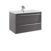 Purity Wall Hung 2 Drawer Unit & Ceramic Basin - Storm Grey Gloss 800mm Purity Wall Hung 2 Drawer Unit & Ceramic Basin - Storm Grey Gloss 800mm