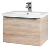 Kore Wall Mounted Drawer Unit & Ceramic Basin - Sonoma Oak 500mm