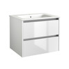 City Wall Mounted Unit & Ceramic Basin - White