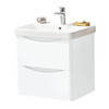 Arc Wall Mounted Unit & Ceramic Basin - White 