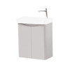 Arc 500mm Wall Mounted Cloakroom Unit & Ceramic Basin - Cashmere 