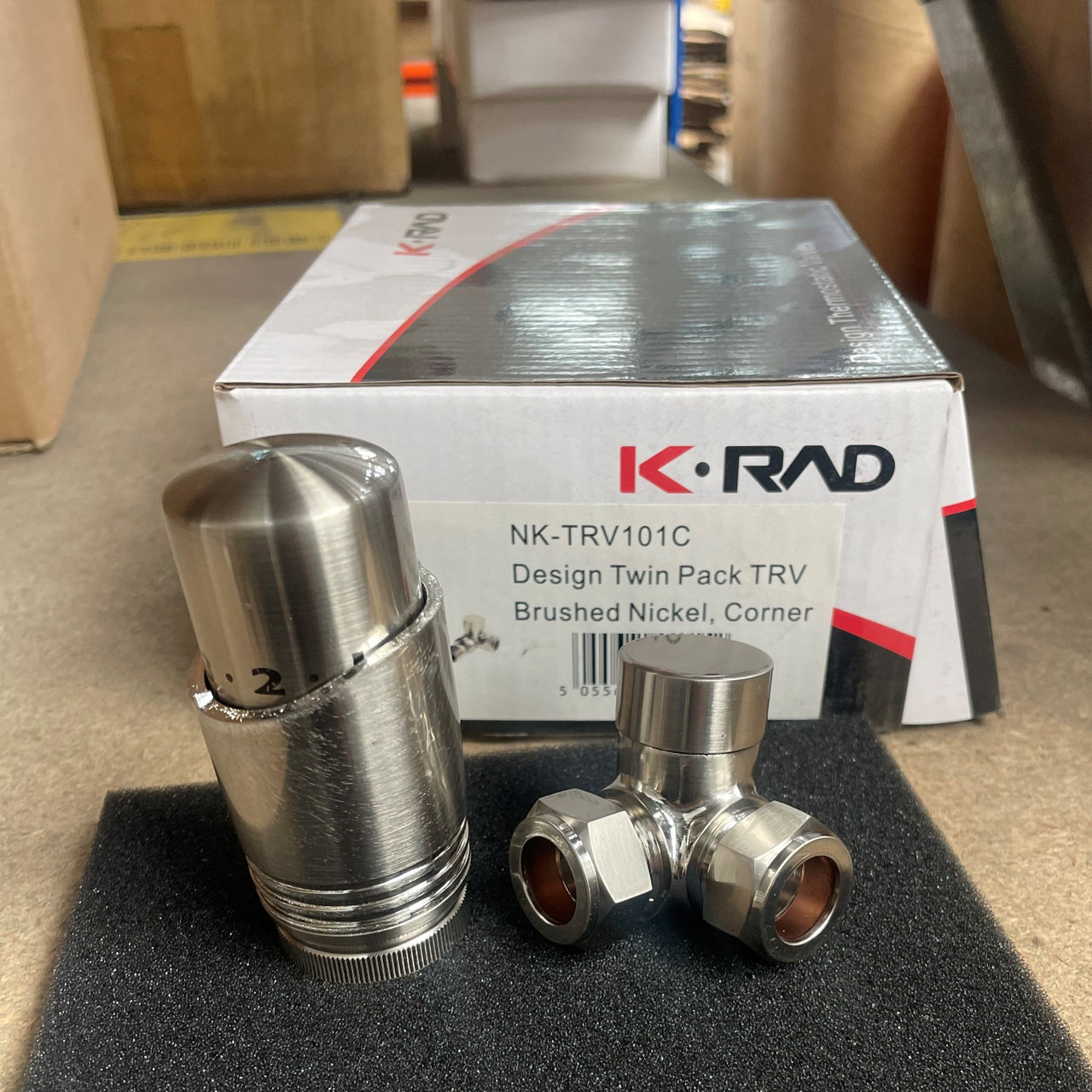 K-Design Angled Twin Valve Pack - Brushed Nickel