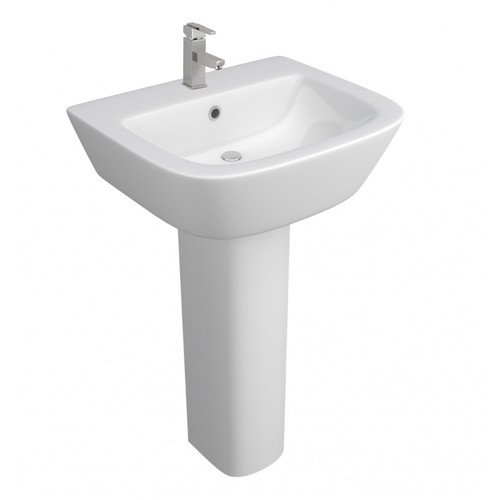 Project Square 1 Tap Hole Basin and Full Pedestal