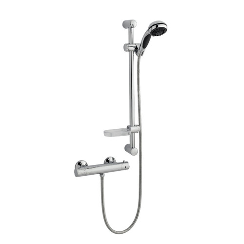 Plan Option 6 Thermostatic Exposed Bar Shower with Adjustable Slide Rail Kit 