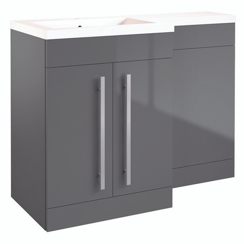 Matrix 2 Door L-Shaped Furniture Pack 1100mm Grey Gloss Left Hand