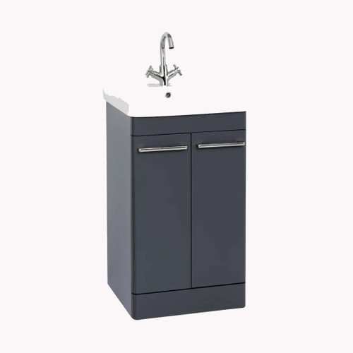 Options Furniture Floor Standing Unit & Ceramic Basin - Basalt Grey 