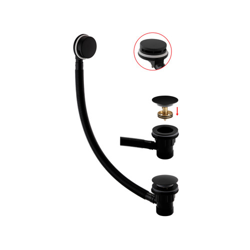 Easyclean Sprung Plug Bath Waste - Black 
