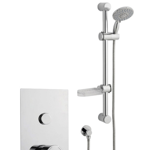 Plan Option 8 Single Round Push Button Thermostatic Concealed Shower with Adjustable Slide Rail Kit