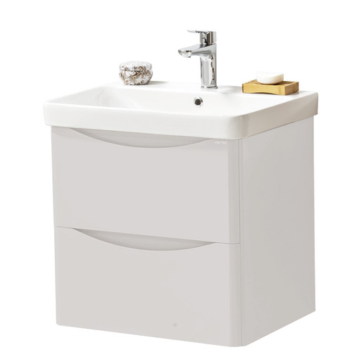 Arc Wall Mounted Unit & Ceramic Basin - Cashmere 