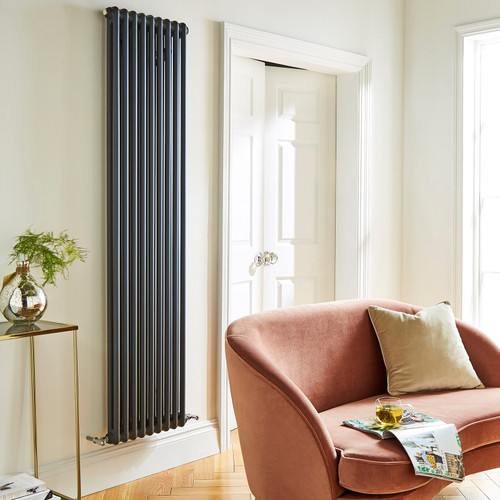 Laser Klassic Vertical Designer Radiator - Textured Grey 