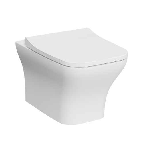 Eklipse Square Wall Hung Rimless Pan, Cistern and Soft Close Seat 