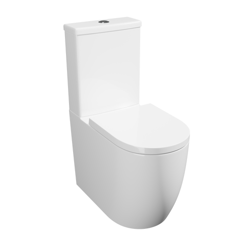 Genoa Round Rimless Comfort Height Pan, Cistern and Soft Close Seat 