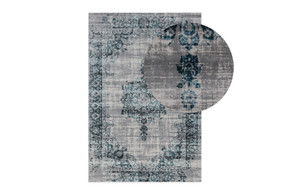Cool Vintage Vloerkleed | Donkergrijs en Blauw | 160 x 230 cm Cool Vintage Vloerkleed | Donkergrijs en Blauw | 160 x 230 cm