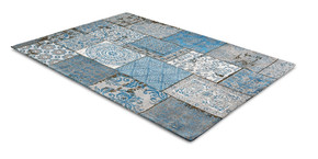 Medaillon vloerkleed | Azuurblauw| 140 x 200 cm