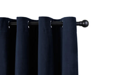 Donker Blauw Velvet Gordijn | Ringen, 150 x 250 cm 