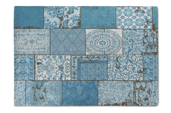 Medaillon vloerkleed | Azuur blauw| 160 x 230 cm