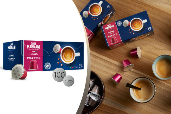 Magnani 100 Lungo capsules voor je Nespresso apparaat, intensiteit 3/6