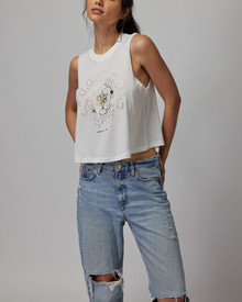 SPIRITUAL GANGSTER - LOVE KINDNESS CROP TANK - STONE