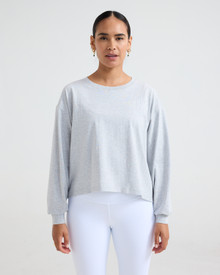CLUB PILATES - LS TEE - HEATHER GREY MANDALA