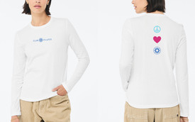CLUB PILATES - PEACE LOVE PILATES LONG SLEEVE - WHITE