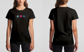 CLUB PILATES - PEACE LOVE PILATES TEE - BLACK