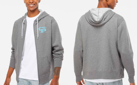 CLUB PILATES - CP CLASSIC ZIP UP HOODIE - GUNMETAL HEATHER