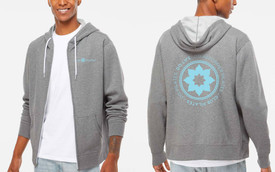 CLUB PILATES - DO REFORMER PILATES ZIP UP HOODIE - GUNMETAL HEATHER